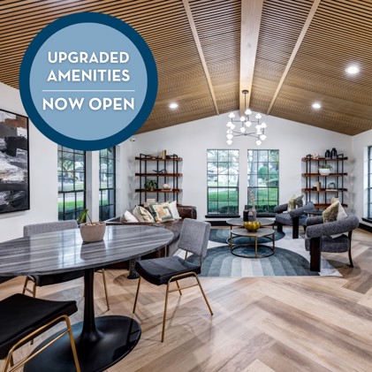 Resident lounge now open in the Fox Trails clubhouse, offering upgraded amenities for residents' enjoyment.